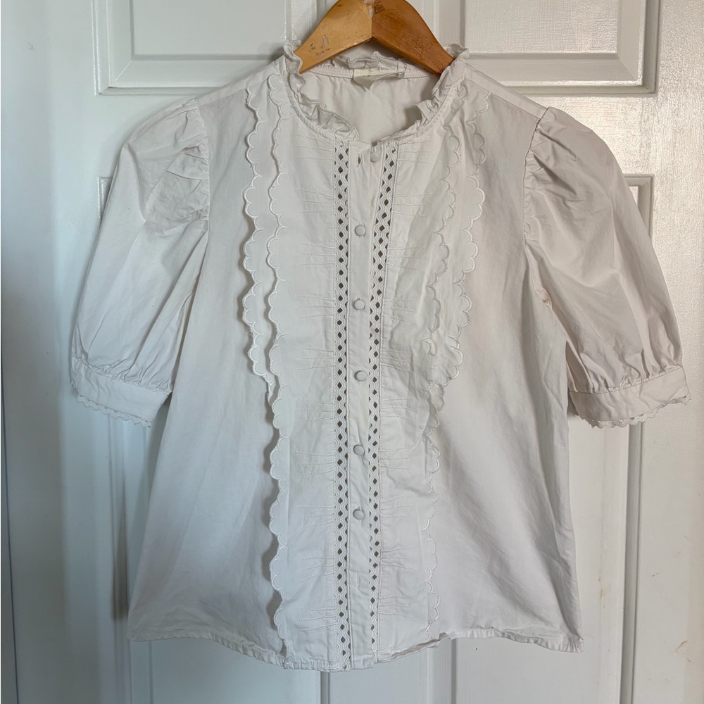 Sezane Waves Blouse in Ecru 38/6 - Picture 6 of 10